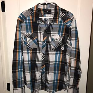 Casual snap on button up shirt